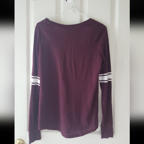 Maroon Pink Victoria Secret long sleeve tshirt - Picture 2 of 5